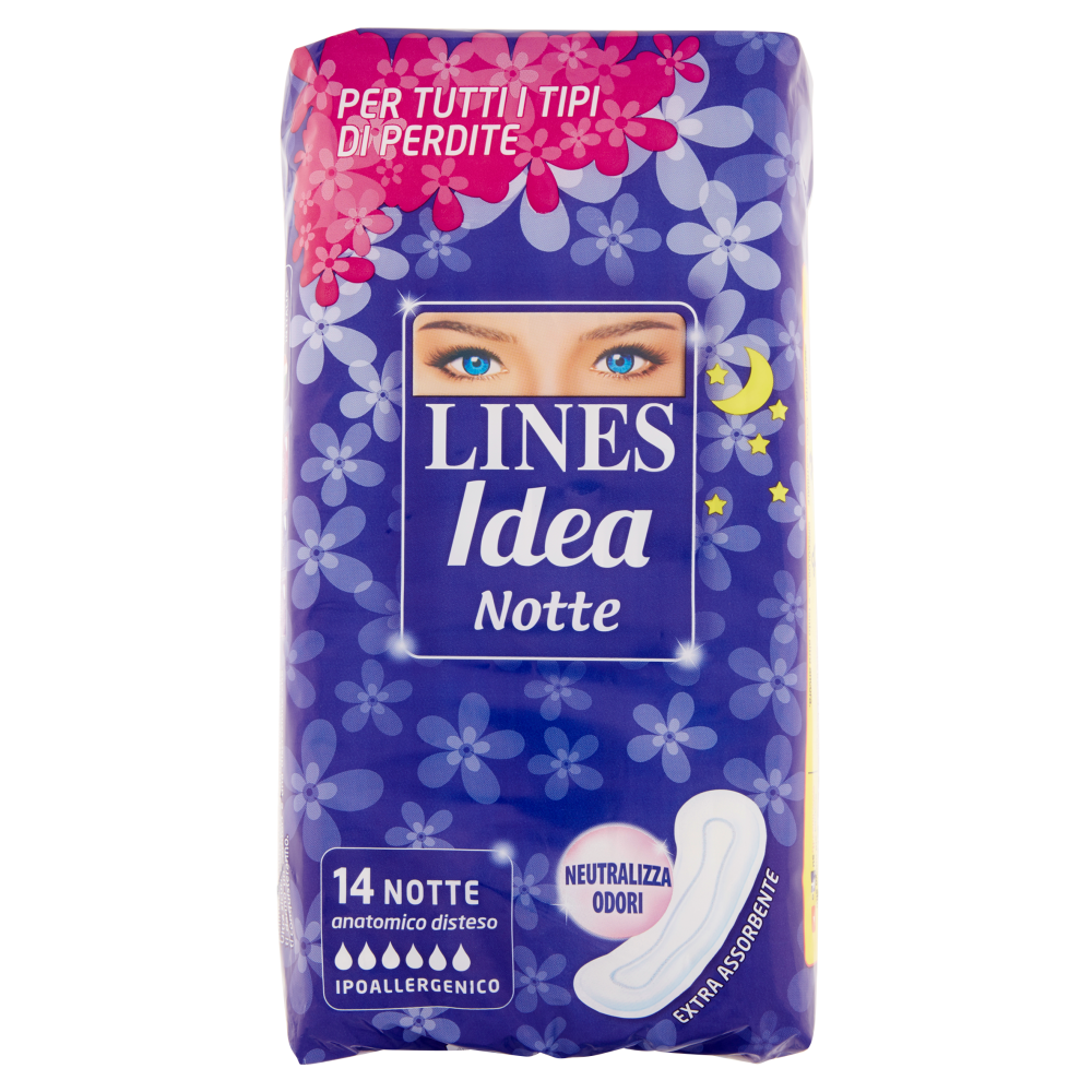 Lines Idea Notte Disteso 14 Assorbenti, , large