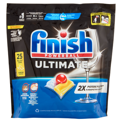 Finish Ultimate Limone Pastiglie Lavastoviglie 25 Lavaggi