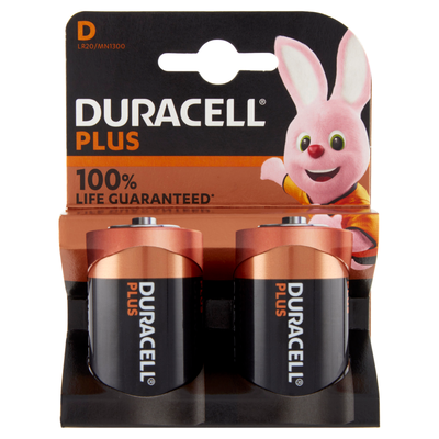 Duracell Plus D Batterie Torcia Alcaline 1.5V LR20 MN1300 2 Pile