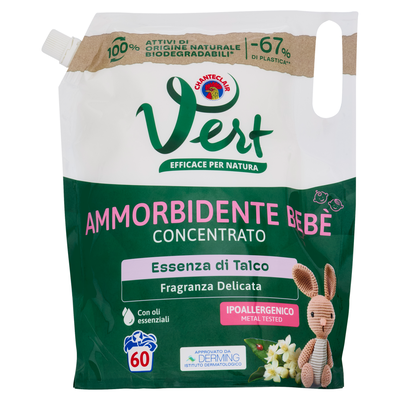 Vert di Chanteclair Ammorbidente Beb&egrave; Concentrato Essenza di Talco 1200 ml