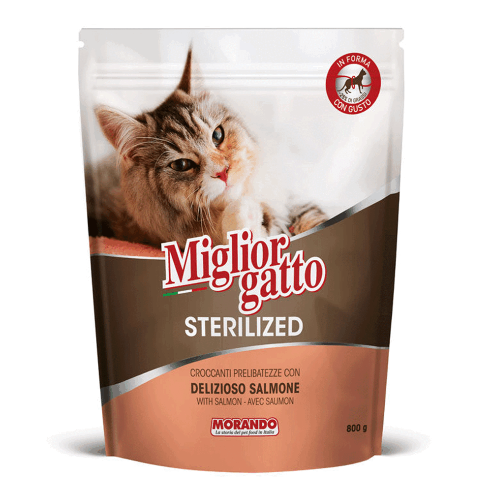 Migliorgatto Sterilized Croccanti Prelibatezze con Delizioso Salmone 800 g, , large