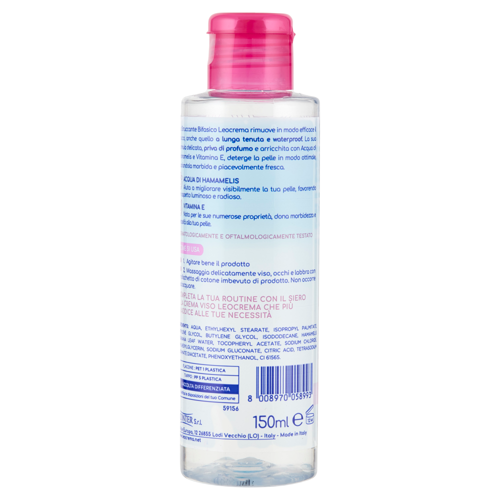 Leocrema Skincare Struccante Bifasico Viso, Occhi e Labbra Waterproof 150 ml, , large