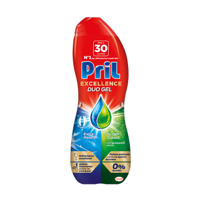 Pril Excellence Duo Gel Sciogli Grasso 30 Lavaggi