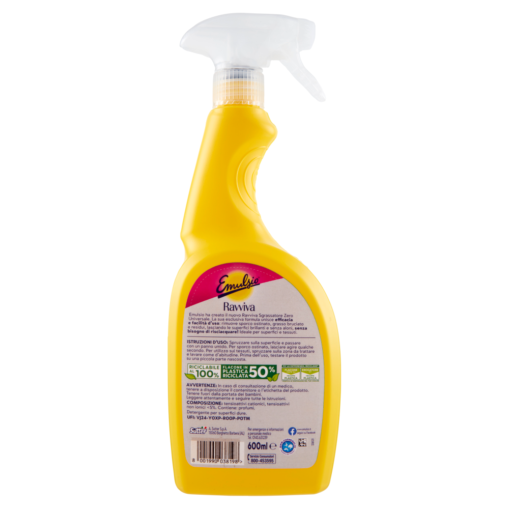 Emulsio Ravviva Sgrassatore 600ml, , large