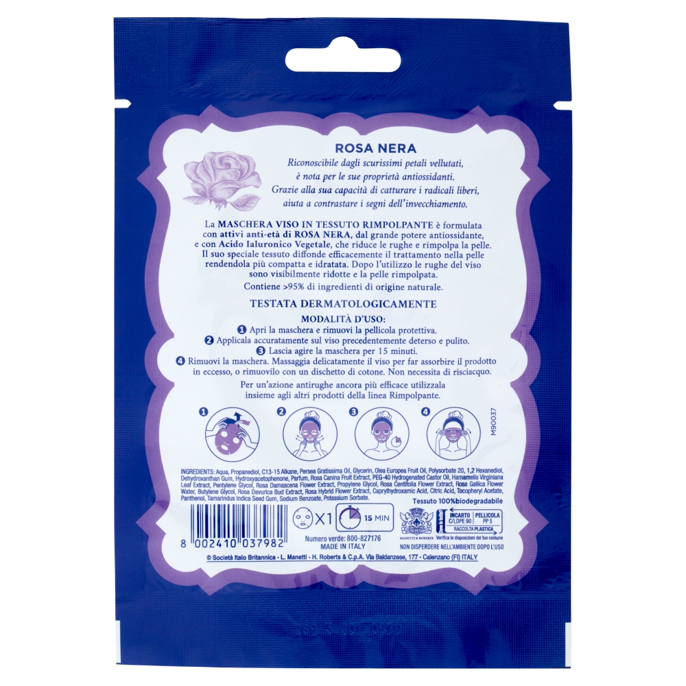 Acqua alle Rose Maschera in Tessuto Rimpolpante 1 Pezzo, , large