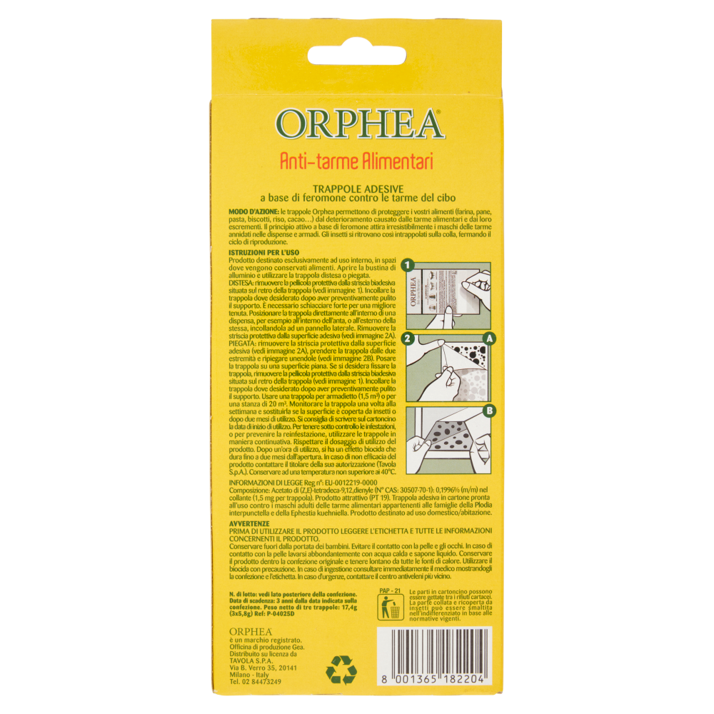 Orphea Anti-tarme Alimentari 3 x 5,8 g,  Orphea Anti-tarme Alimentari 3 x 5,8 g, , large