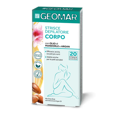 Geomar Strisce Depilatorie Gambe e Braccia 20 Pezzi + 4 salviette