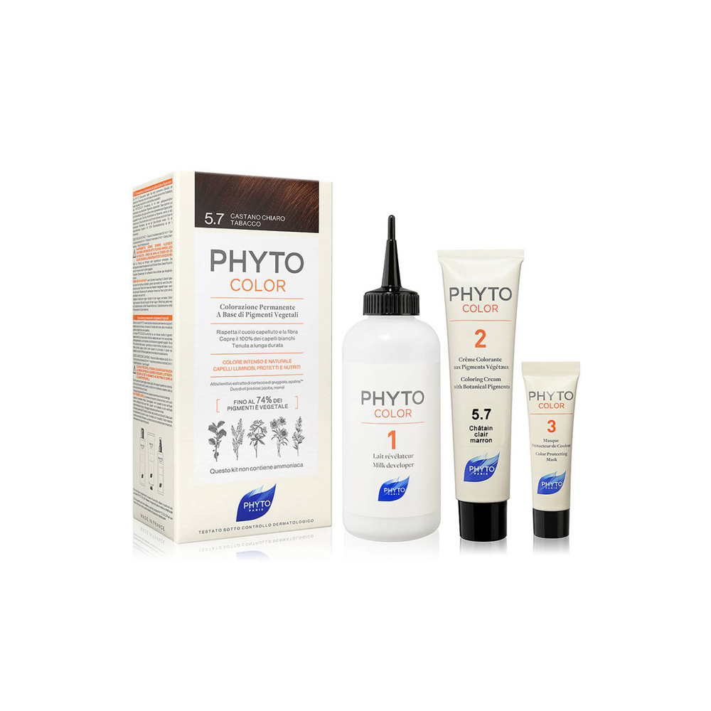 Phyto Phytocolor 5.7 Castano Chiaro Tabacco Colorazione Permanente Per Capelli, , large