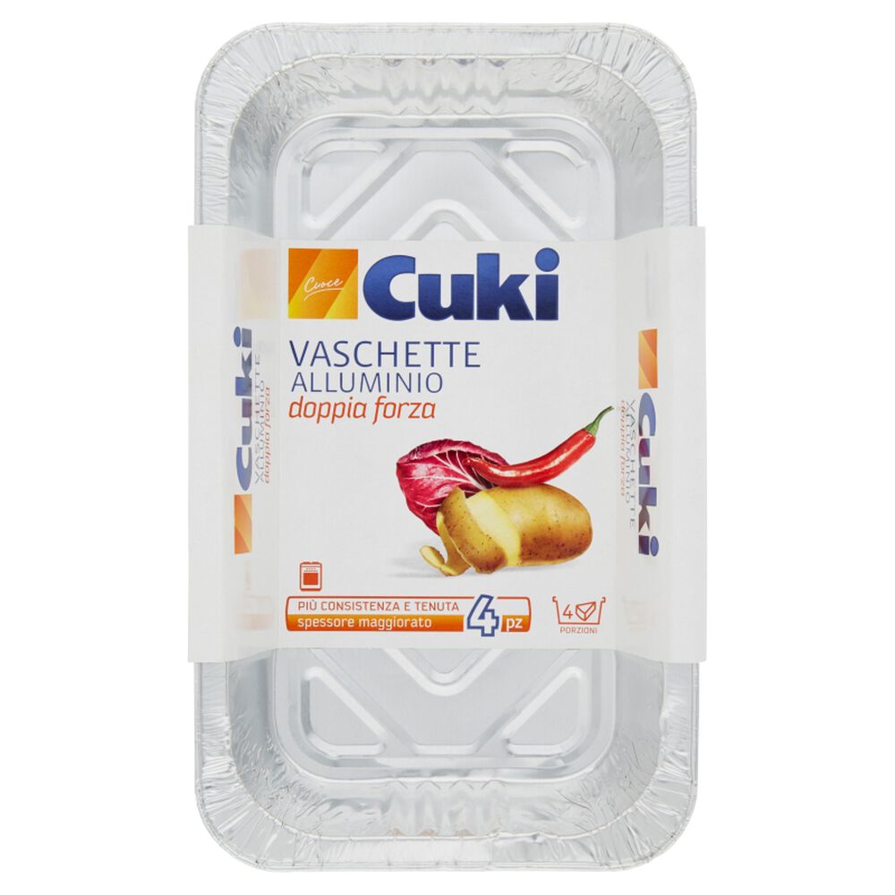 Cuki Vaschette in Alluminio per Arrosto 4 Pezzi, , large