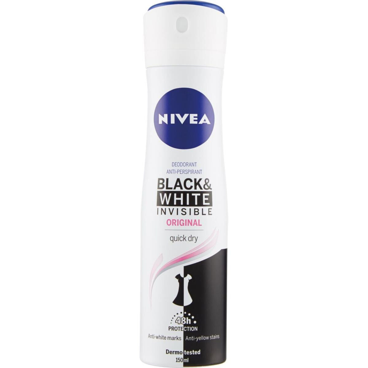 Nivea Deodorante Black & White Invisible Original Spray 150 ml - -