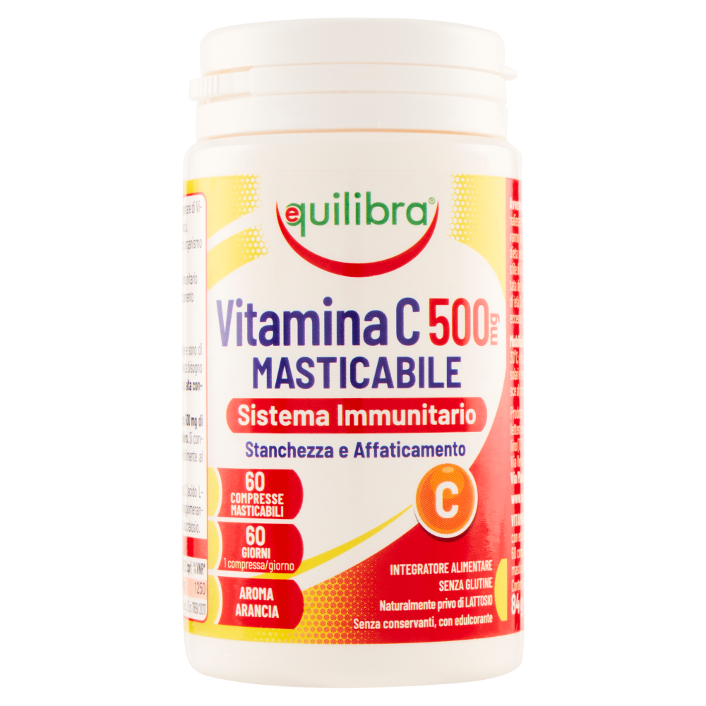 Equilibra Vitamina C 500mg Masticabile Sistema Immunitario 60 Capsule - -