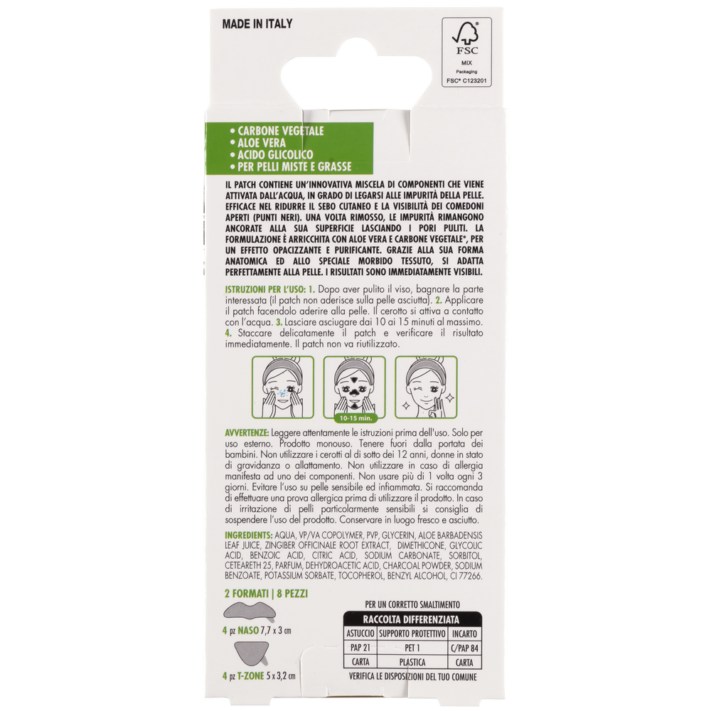 Essere Benessere Strips Punti Neri Carbone 8pz, , large