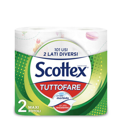 Scottex Tutto Fare Carta da Cucina Confezione da 2 Rotoli Maxi,  Scottex Tutto Fare Carta da Cucina Confezione da 2 Rotoli Maxi