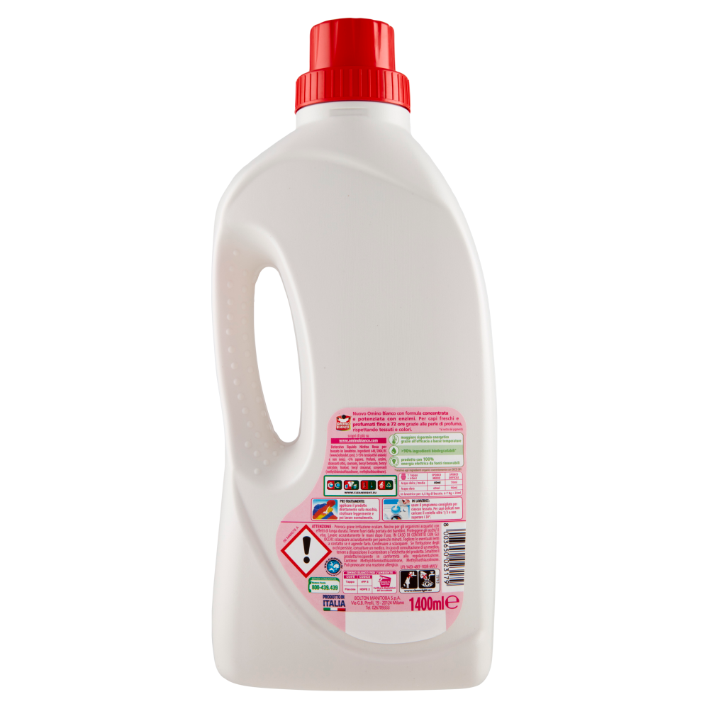 Omino Bianco Detersivo Lavatrice Liquido Ninfea Rosa 35 Lavaggi 1400 ml, , large