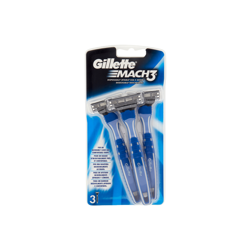 Gillette Mach3 Rasoio da Uomo Usa e Getta 3 Rasoi - -
