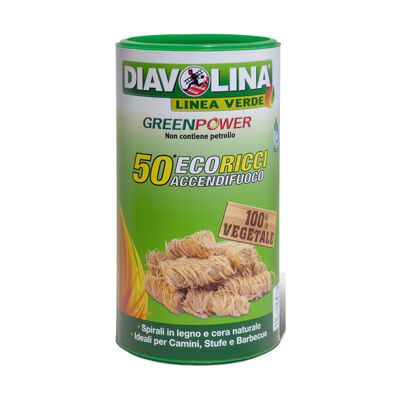 Diavolina Eco-Ricci Accendifuoco 50 pezzi