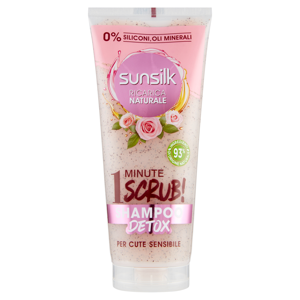 Sunsilk Ricarica Naturale 1 Minute Scrub! Shampoo Detox per Cute Sensibile 200 ml, , large