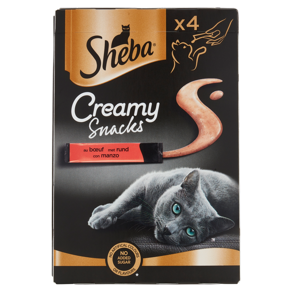 Sheba Creamy Snacks con Manzo 4 x 12 g, , large