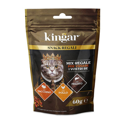 Kingar Cat Snack 60g Tacchino, Pollo e Fegato