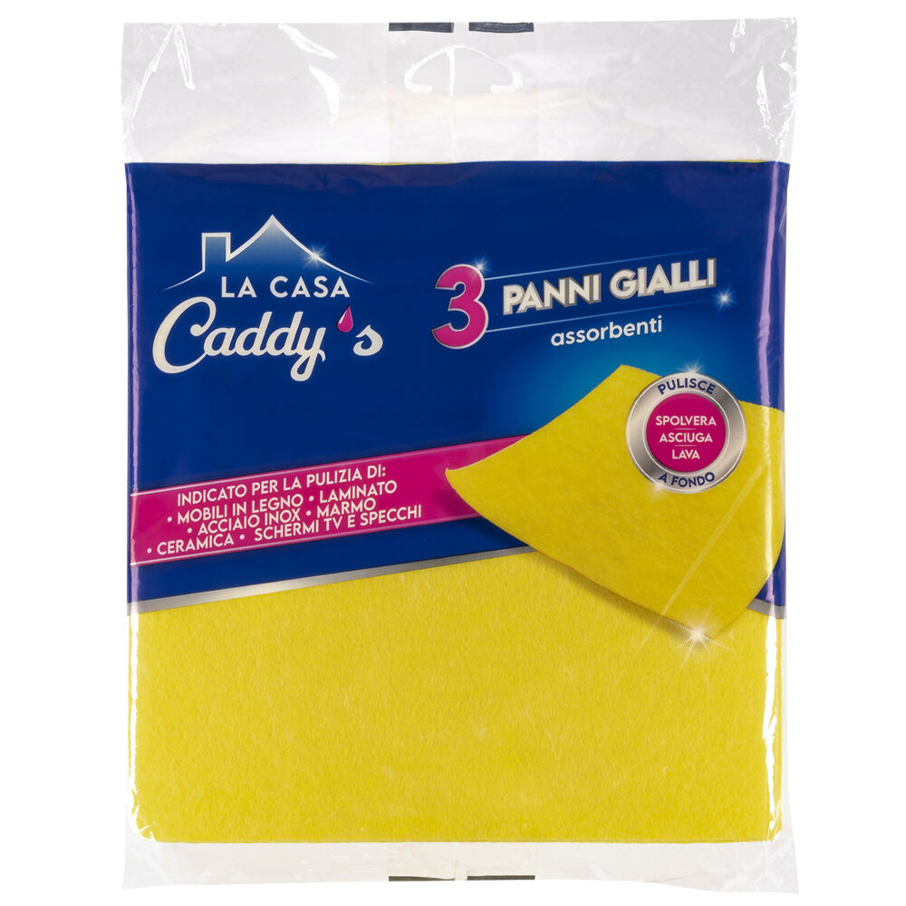 Caddy's Panni Gialli Assorbenti 3 Pezzi, , large