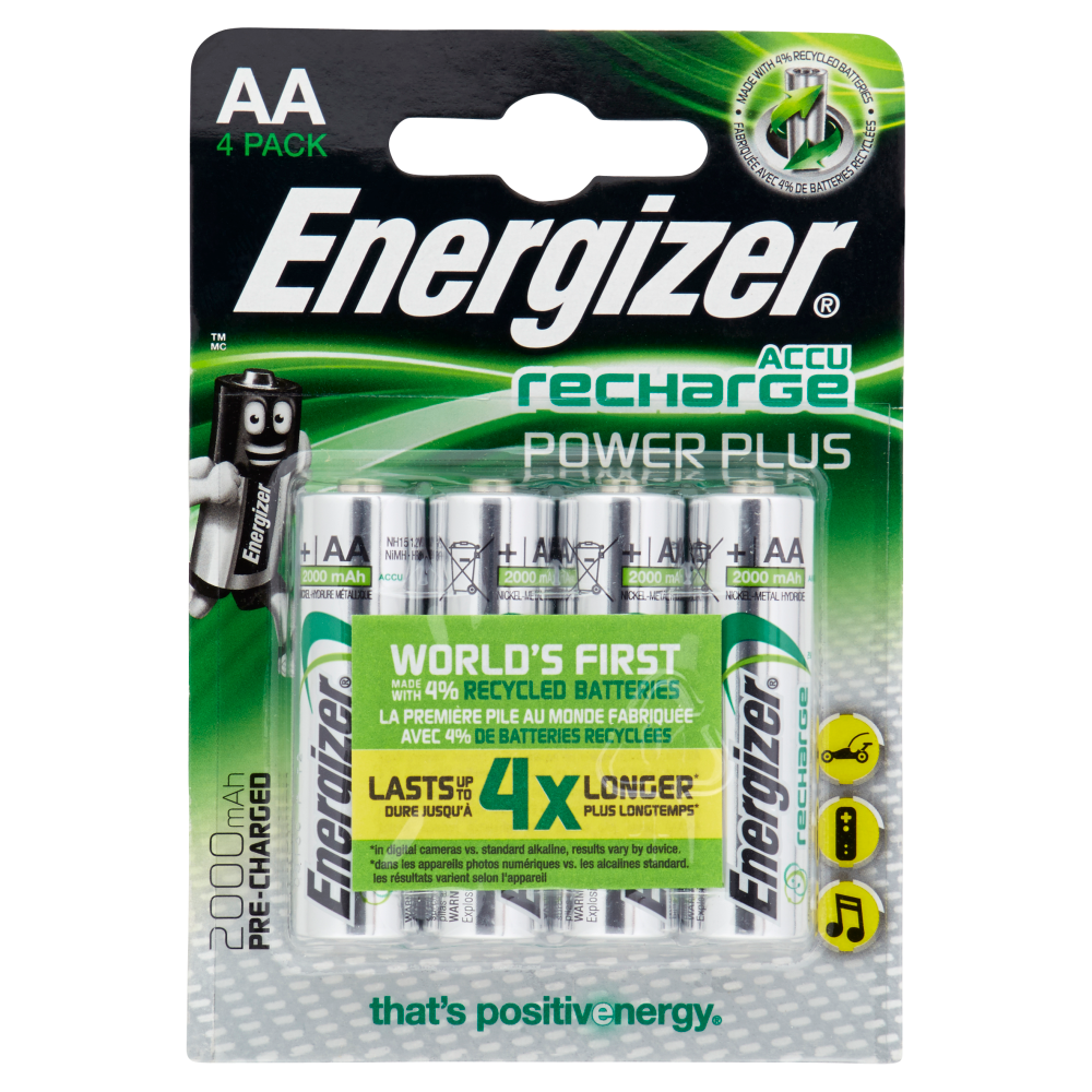 Energizer Power Plus AA 4 Batterie Stilo, , large