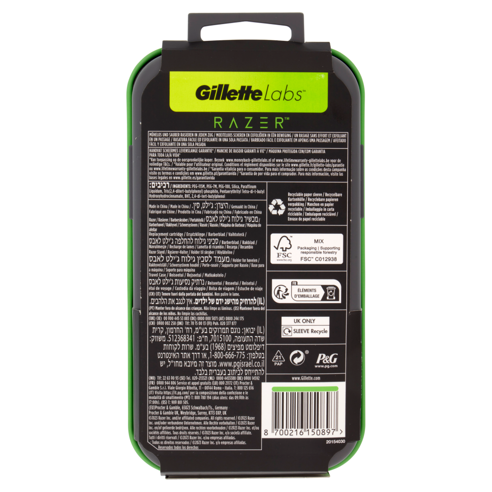 Gillette Labs Travel Razer Kit con 2 Ricariche, , large