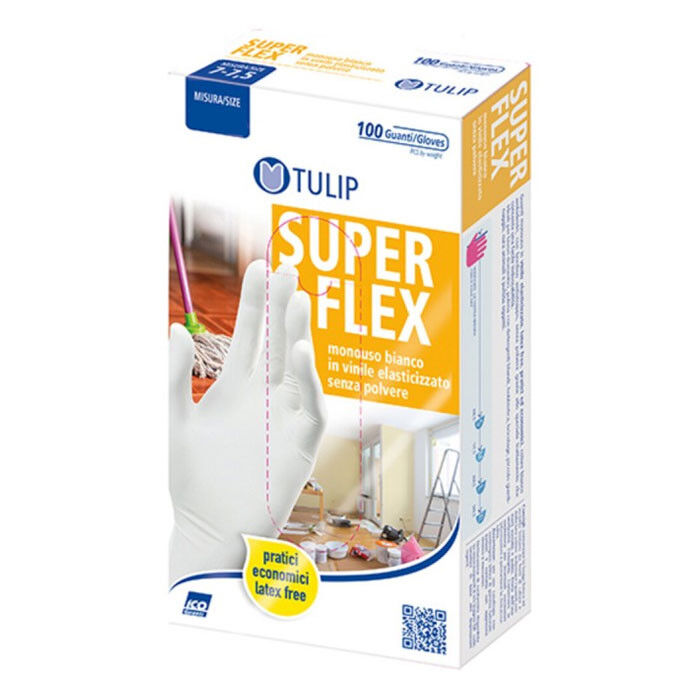 Tulip Guanti Vinile Monouso Senza Polvere Elasticizzati M 100 Pezzi - --image