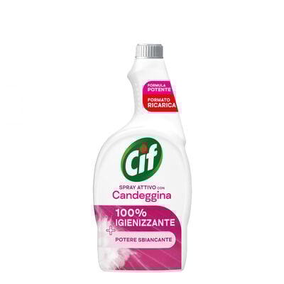 Cif Spray Attivo con Candeggina 100% Igienizzante Ricarica 650 ml