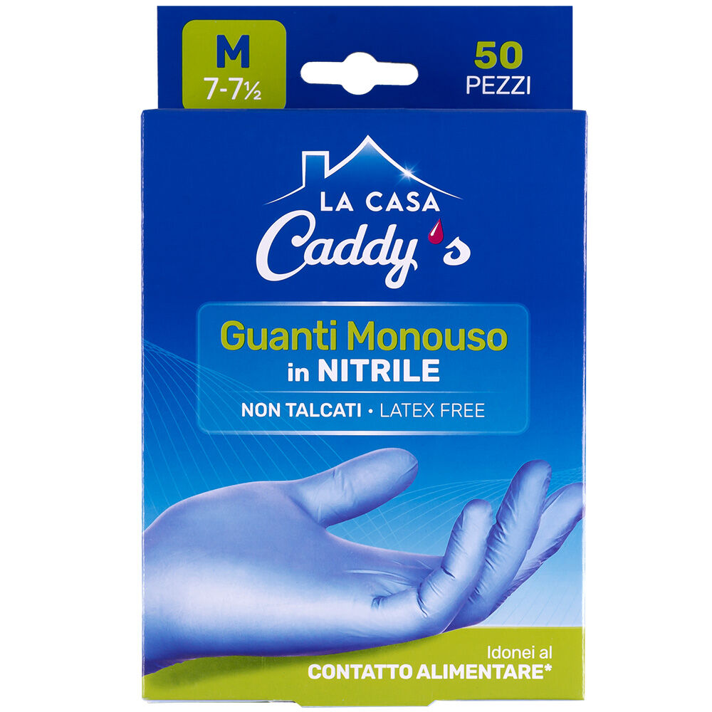 Caddy's Guanti Monouso in Nitrile Taglia M 50 Pezzi, , large