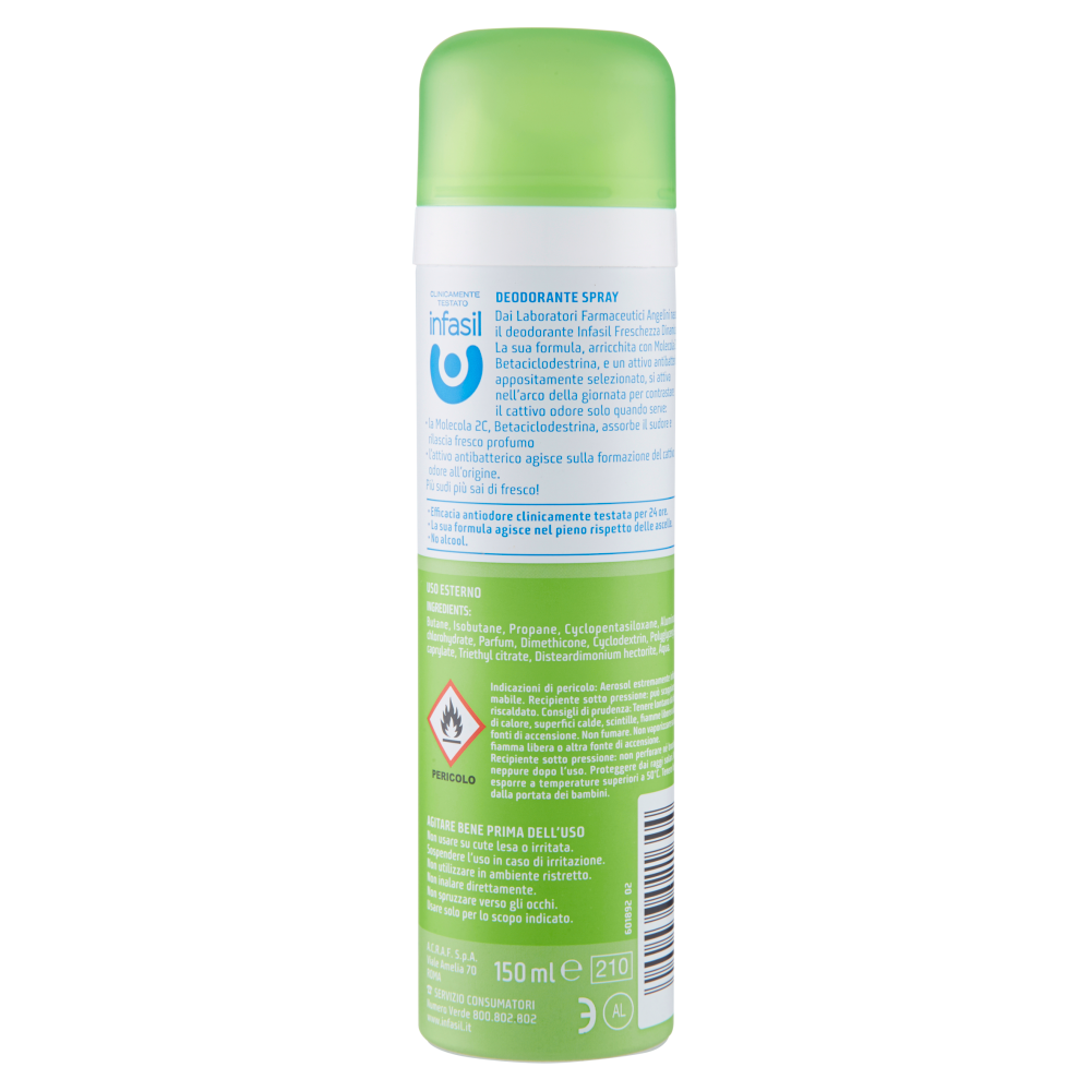 Infasil Freschezza Dinamica Deodorante Spray con Antibatterico 150 ml, , large