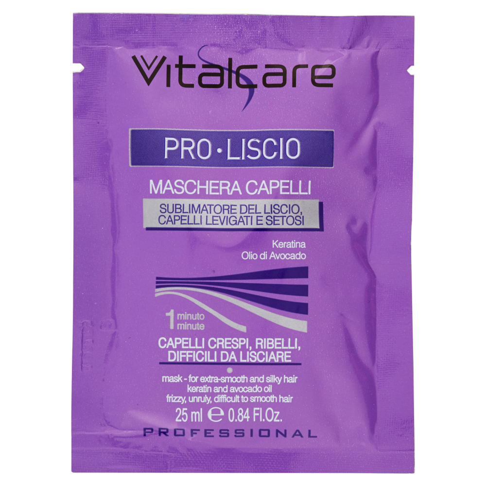 Vitalcare Pro Liscio Maschera Capelli Crespi 25ml	, , large