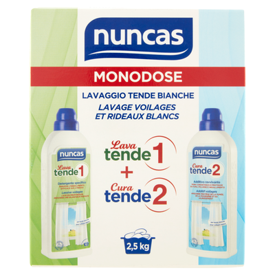 Nuncas Monodose Lavaggio Tende Bianche 175 ml + Cura tende 2150 ml