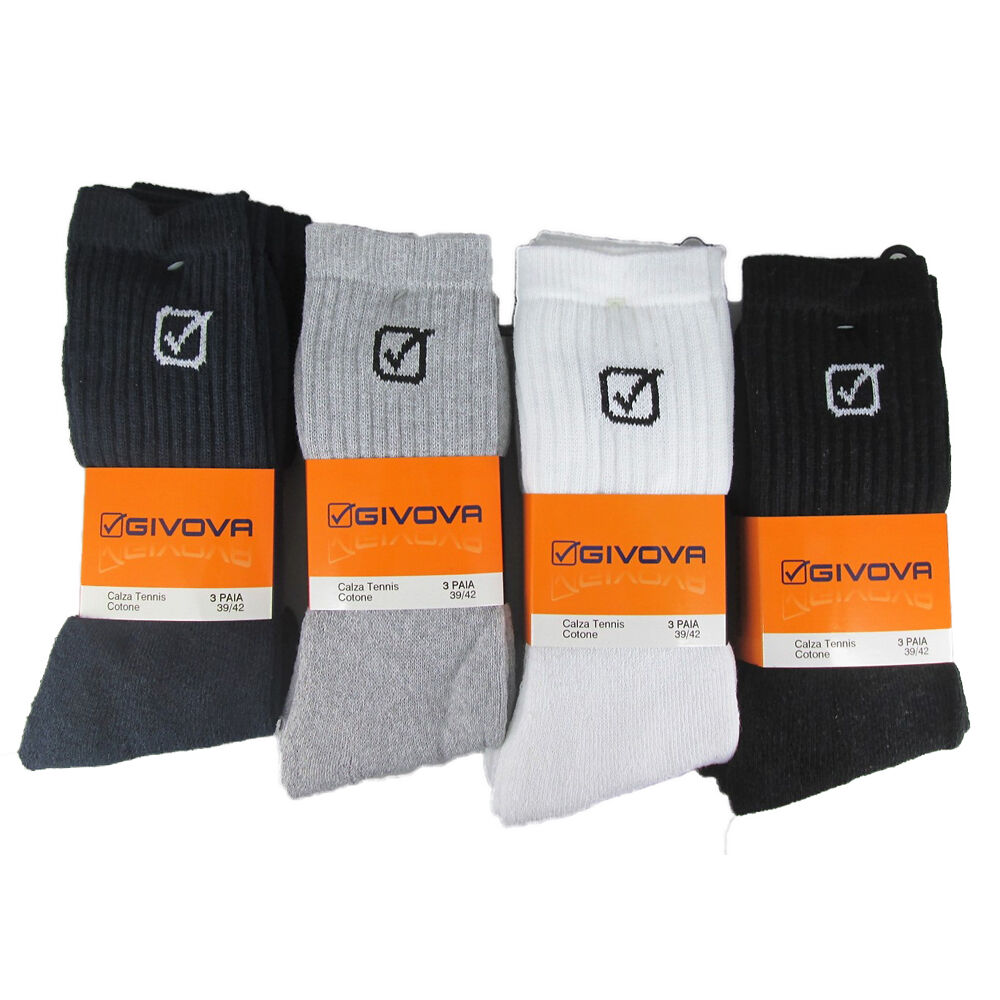 Givova Calza Tennis Spugna Cotone Nero Taglia 43/46 - -