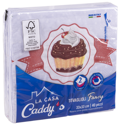 Caddy's Tovaglioli 33x33 Cupcake 40 Pezzi