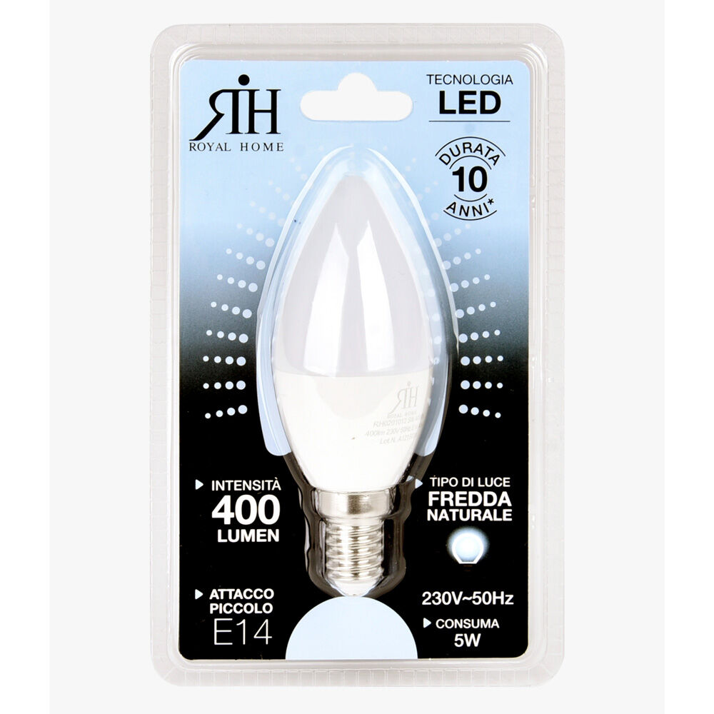 Royal Home Lampadina LED 3,5 Watt a Candela Luce Fredda	, , large
