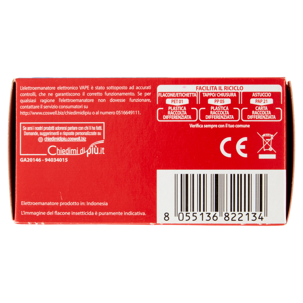 Vape Elettroemanatore Liquido + Ricarica Classica 60 Notti, , large