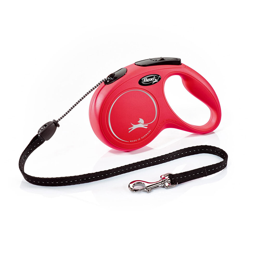 Flexi Guinzaglio New Classic Small 5 mt Corda Rosso, , large