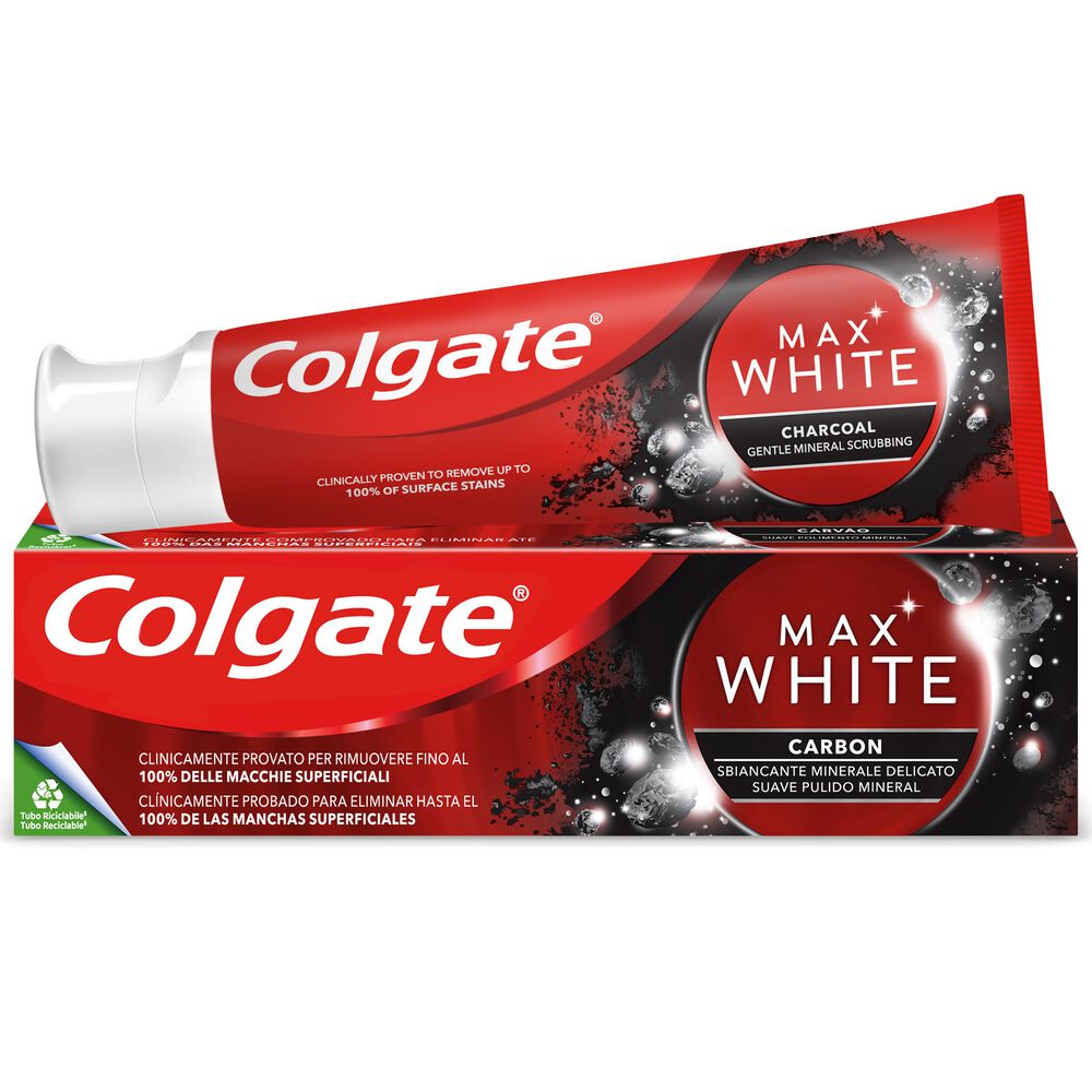Colgate Dentifricio Sbiancante Minerale Max White Carbon 75 ml, , large