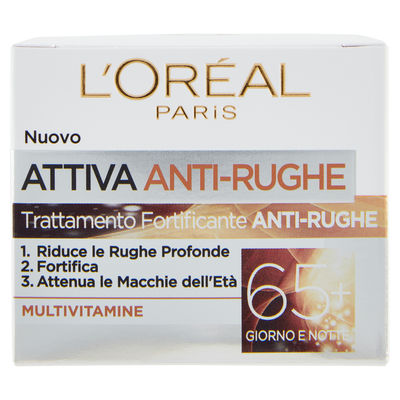 L'Oréal Paris Crema Viso Giorno e Notte Attiva Anti-Rughe 65+ 50 ml