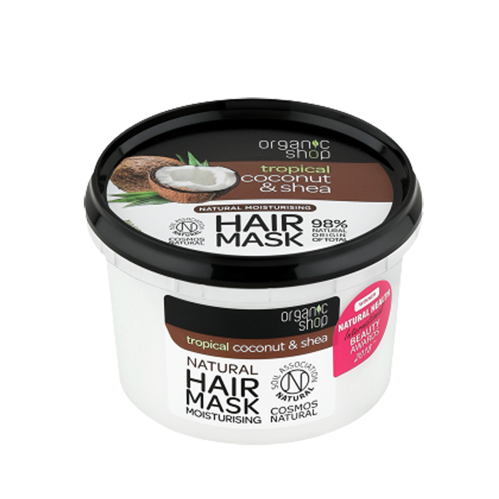 ORGANIC SHOP - Cocco tropicale e karité - Maschera idratante per capelli 250 ml - Immagine 2