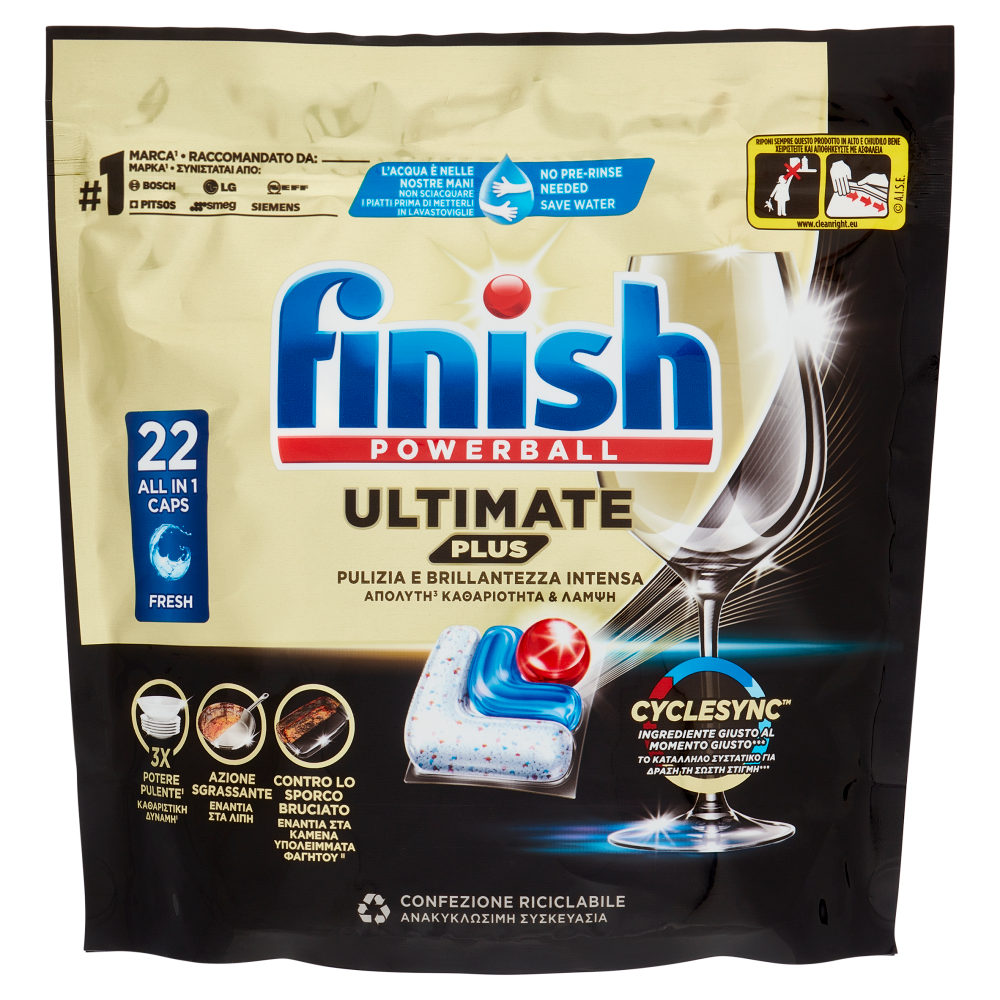 Finish Ultimate Plus Fresh Pastiglie Lavastoviglie 22 Lavaggi, , large