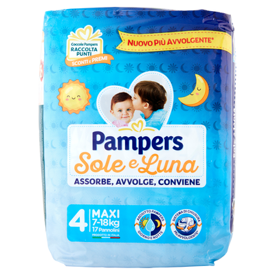 Pampers Pannolini Sole e Luna Maxi 17 Pezzi