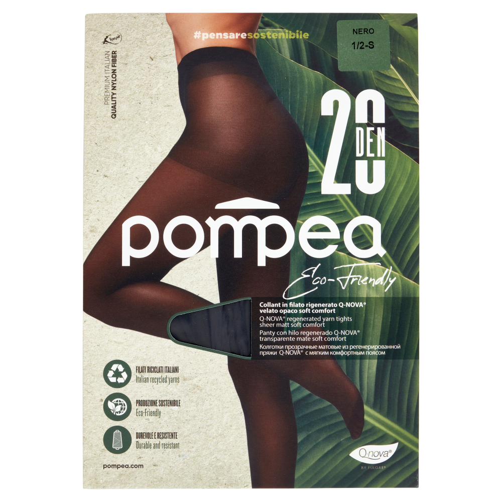 Pompea Eco-Friendly Collant 20 Den 1/2-S Nero, , large image number null
