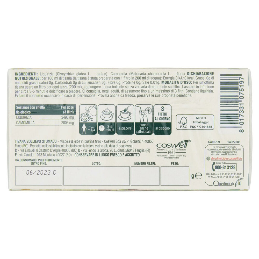 L'Angelica Nutraceutica le Tisane Sollievo Stomaco 20 Filtri 30 g, , large