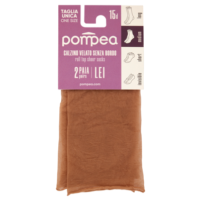 Pompea Lei Calzino Velato 15 Den Taglia Unica Polvere Dorata 2 Paia