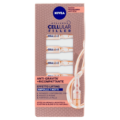 Nivea Hyaluron Cellular Filler Anti-Gravit&agrave; + Ricompattante Ampolle 7 Notti