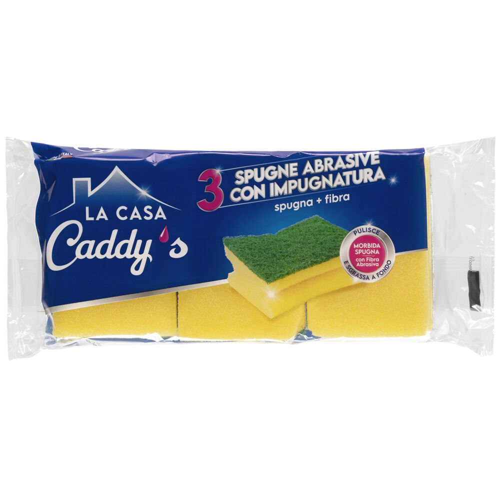 Caddy's Spugne Abrasive con Impugnatura 3 Pezzi, , large