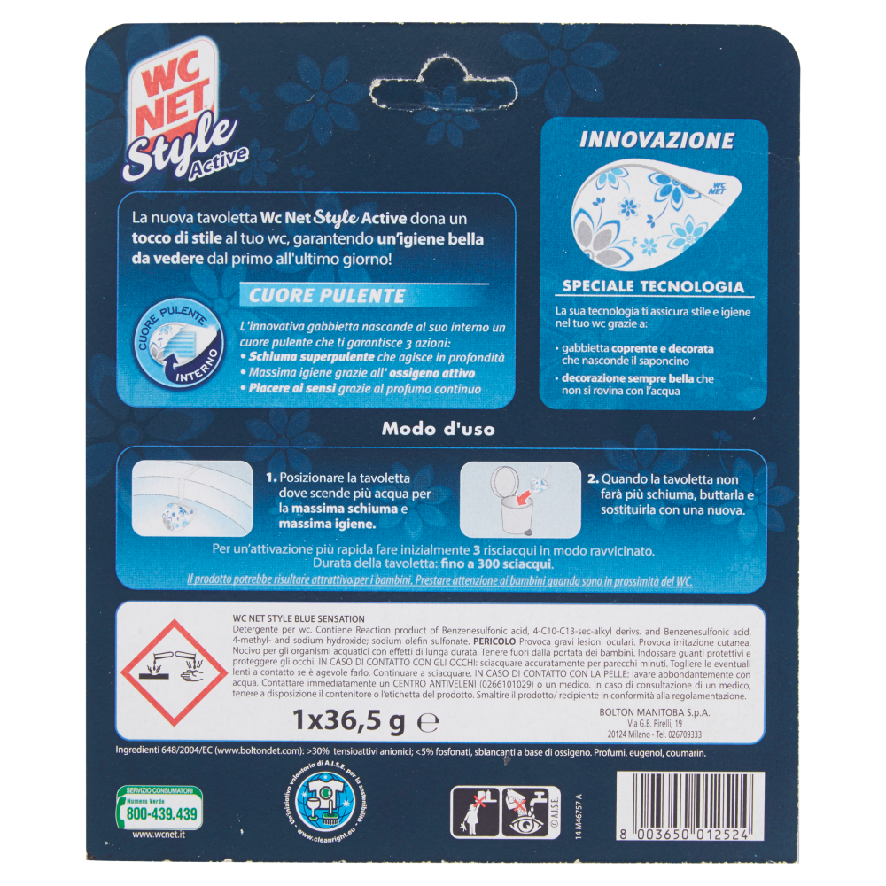 Wc Net Tavoletta Style Fiori Blu/ Rosa 1pz, , large