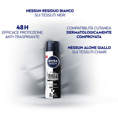 Nivea Men Black & White Invisible Original Deodorante Uomo Spray 150 ml
