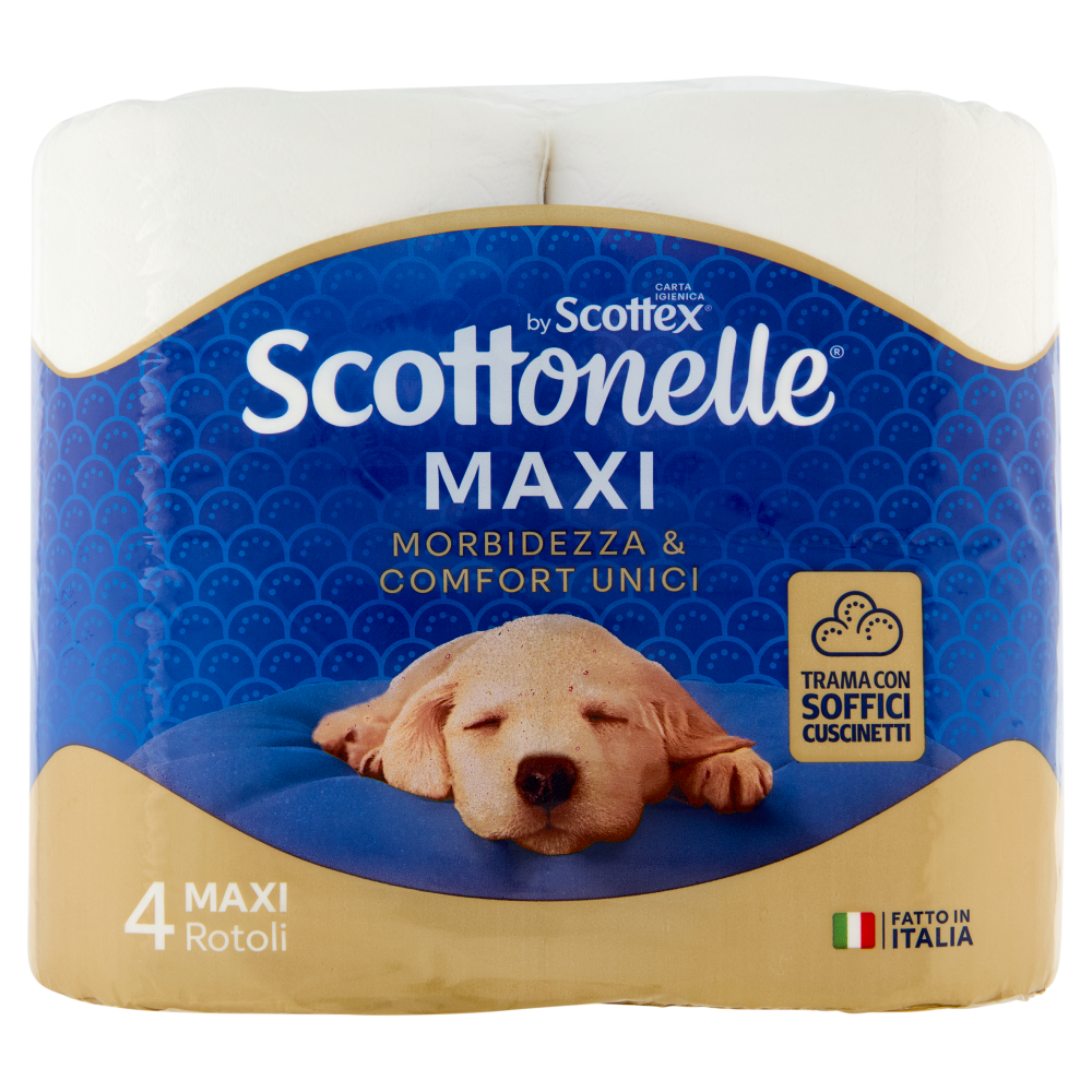 Scottonelle Carta Igienica Soffice e Trapuntata Confezione da 4 Rotoli Maxi - -